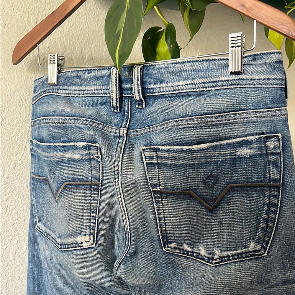 Diesel Blue Bootcut Jeans with Distressed Vintage Look - Picture 5 of 6